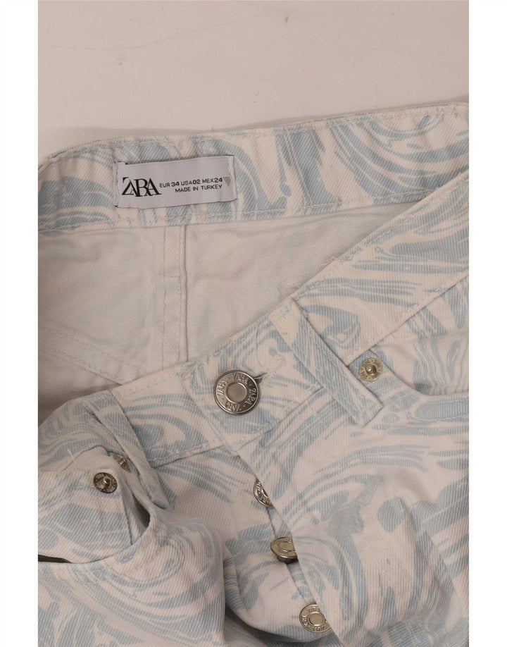 Zara ženske traper kratke hlače s apstraktnim uzorkom EU 34 2XS W24 plave