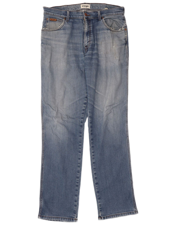 WRANGLER Muške Texas Straight Jeans W34 L34 Plavi pamuk
