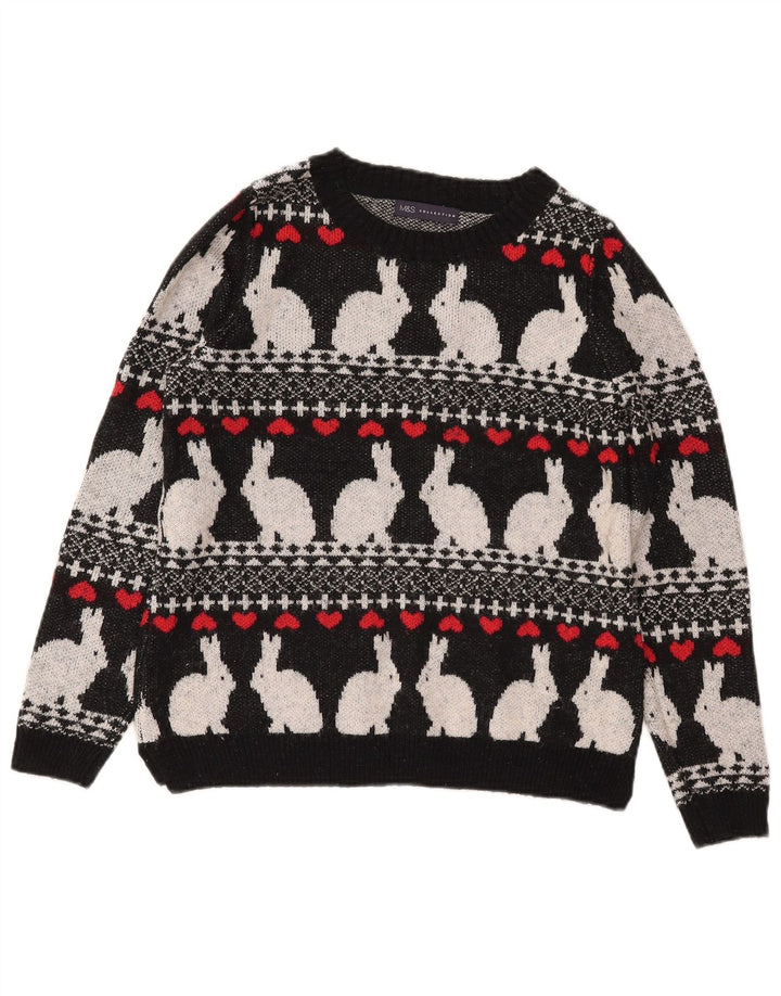 MARKS & SPENCER Ženski džemper s morskim izrezom UK 10 Mali crni