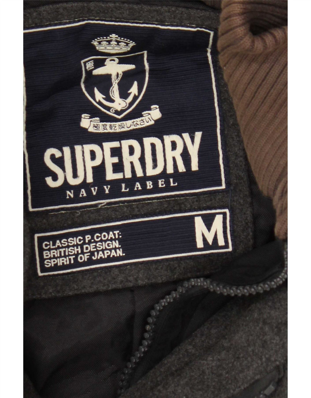 Superdry muški graškasti kaput UK 38 srednje siva vuna