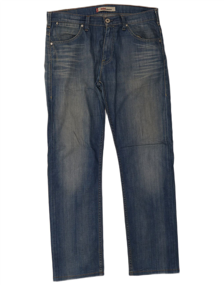 Levi's muške 504 ravne traperice W33 L34 plavi pamuk