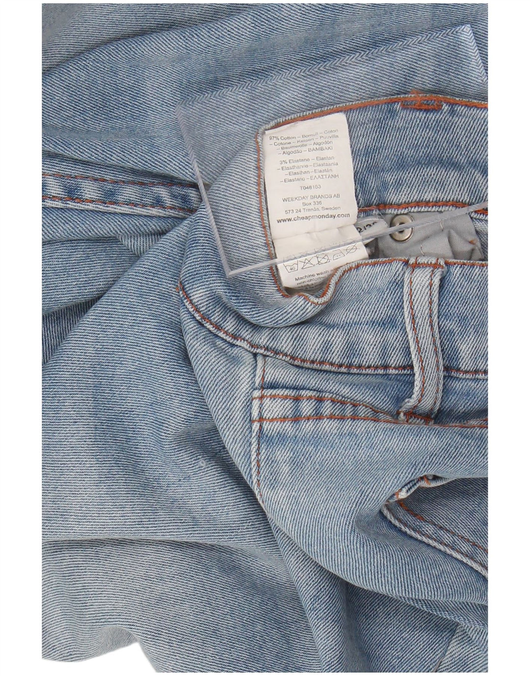 JEFTINI PONEDJELJAK Muške uske traperice s oštećenjem W32 L28, plavi pamuk