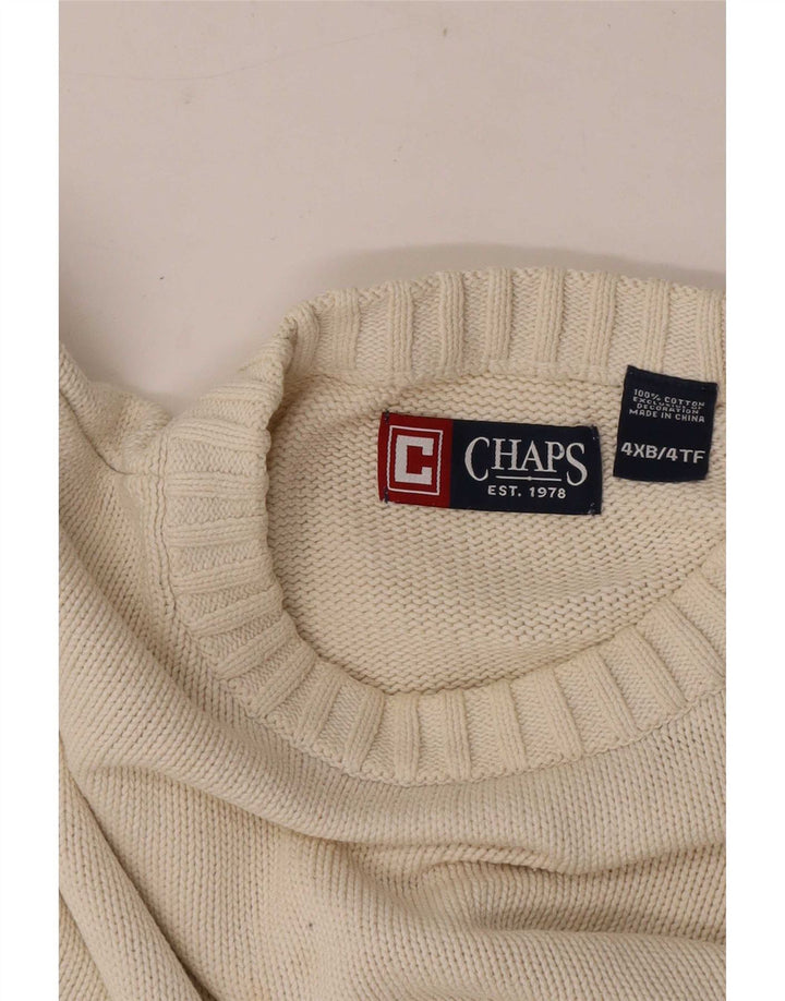 Chaps, muški pulover s okruglim izrezom 4XL, bež pamuk