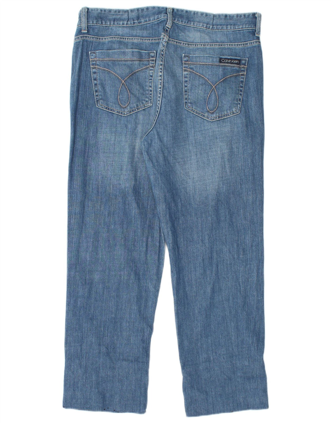 CALVIN KLEIN Ženske skraćene traperice visokog struka US 14 Large W32 L26 Plave