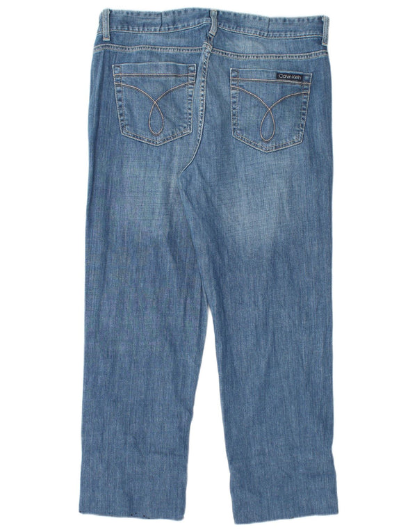 CALVIN KLEIN Ženske skraćene traperice visokog struka US 14 Large W32 L26 Plave