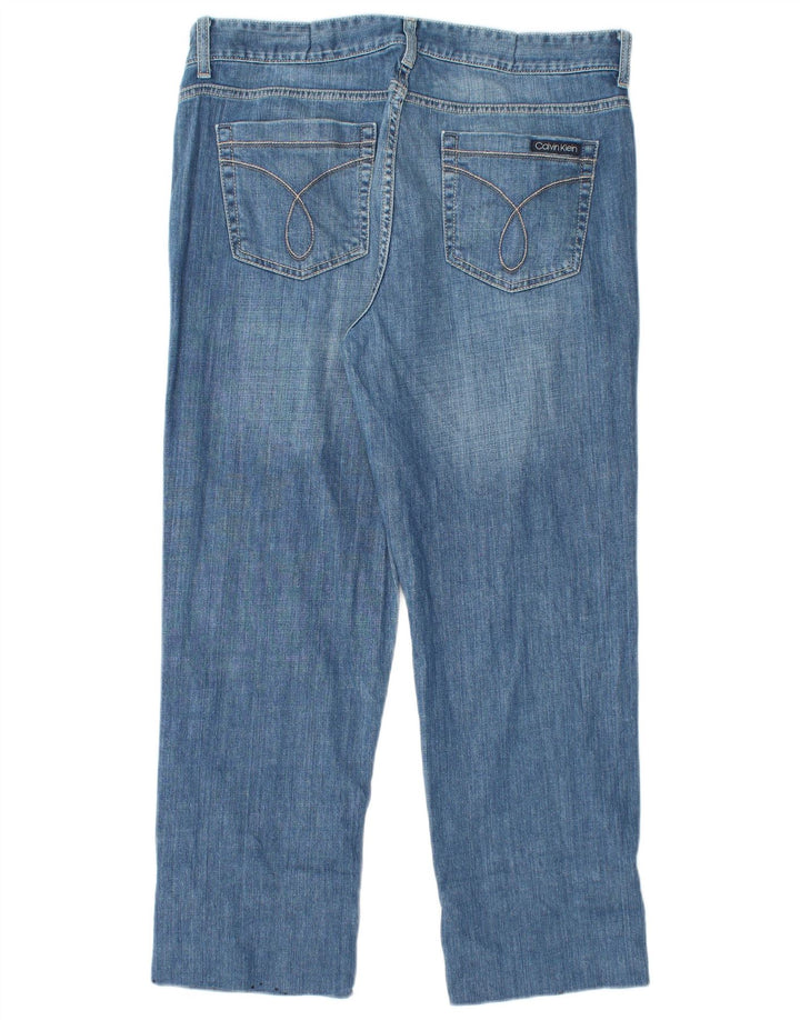 CALVIN KLEIN Ženske skraćene traperice visokog struka US 14 Large W32 L26 Plave