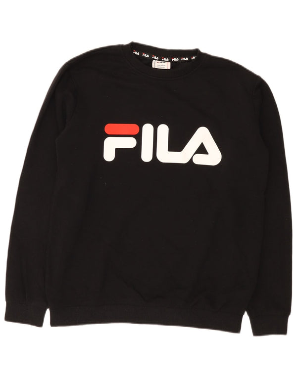 Fila Boys Graphic Sweatshirt Džemper 13-14 godina crni pamuk