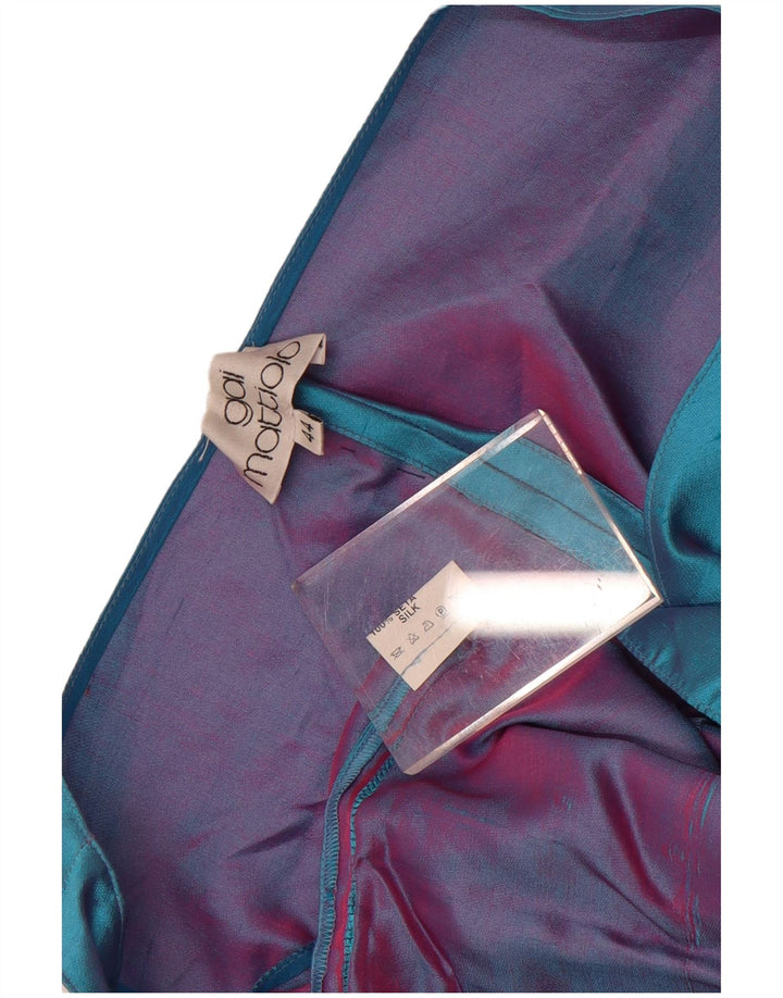 Gai Mattiolo Ženska skraćena bluza bez rukava IT 44 Srednje plava svila