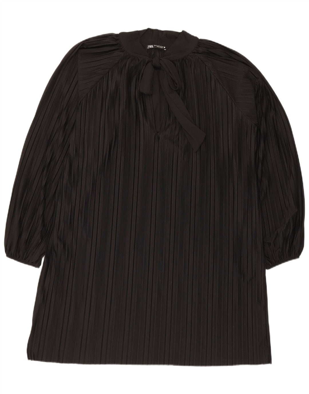 Zara ženska prekomjerna haljina s prednjim vezanjem UK 14 srednje crne pruge