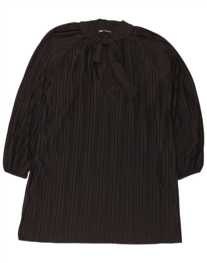 Zara ženska prekomjerna haljina s prednjim vezanjem UK 14 srednje crne pruge