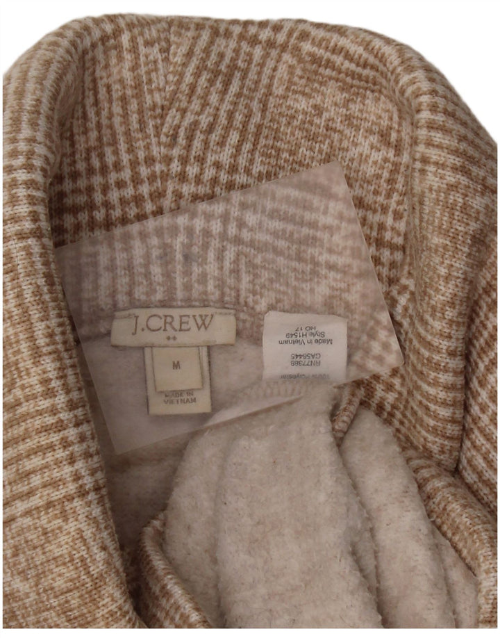 J. CREW Ženski pulover s rol izrezom UK 14 srednje bež karirani poliester