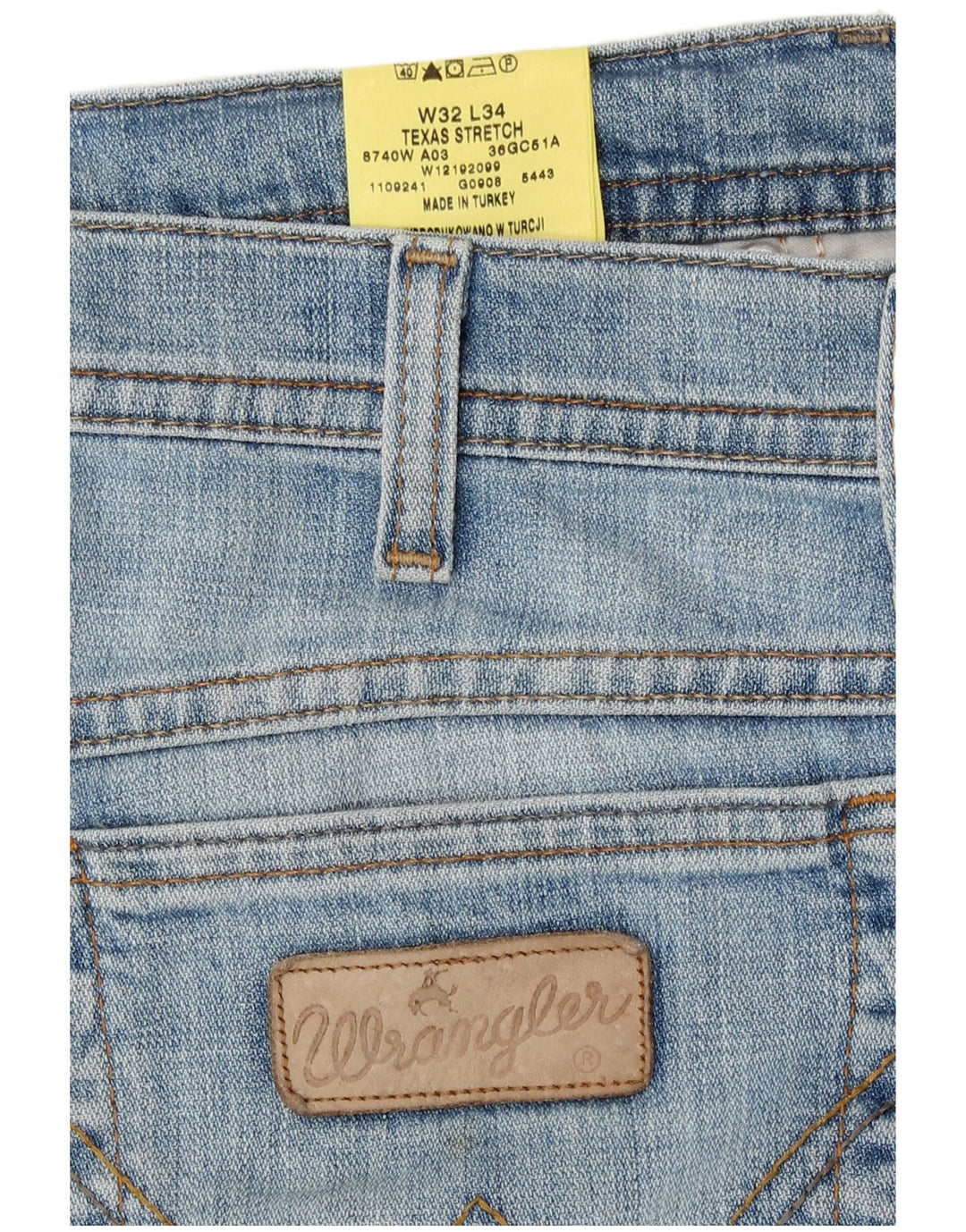 Wrangler muške rastezljive ravne traperice Texas W32 L31 plavi pamuk