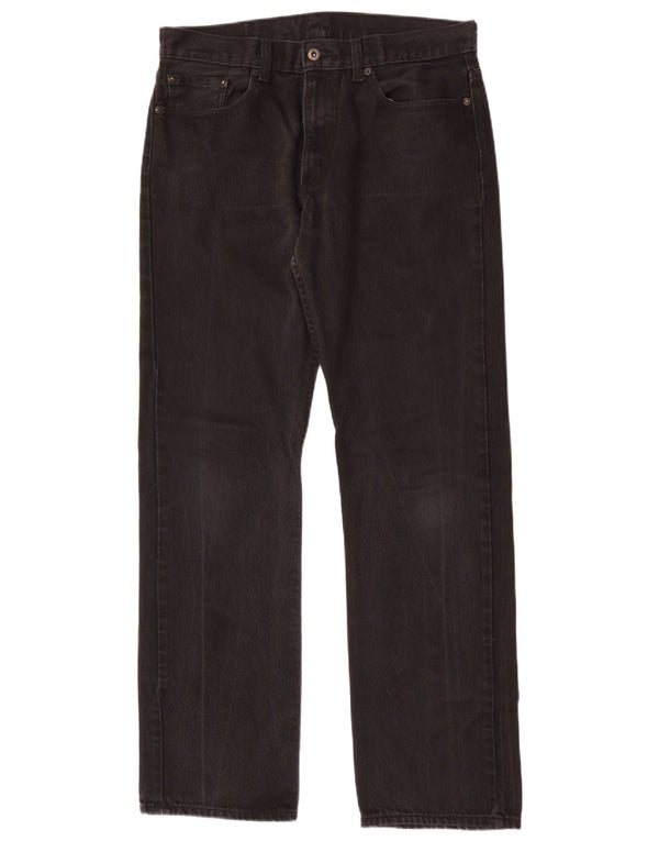 Levi's Mens Straight Jeans W34 L34 Black Cotton