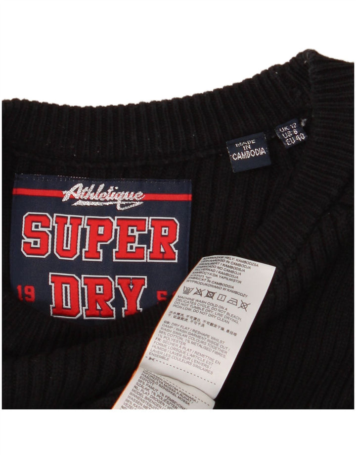 SUPERDRY Ženska džemper haljina s grafičkim motivima UK 12 Srednje crni pamuk