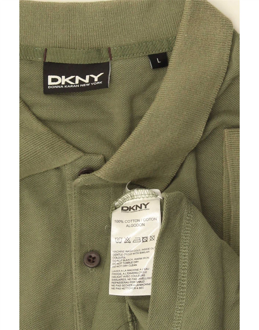 Dkny muška polo majica veliki kaki pamuk