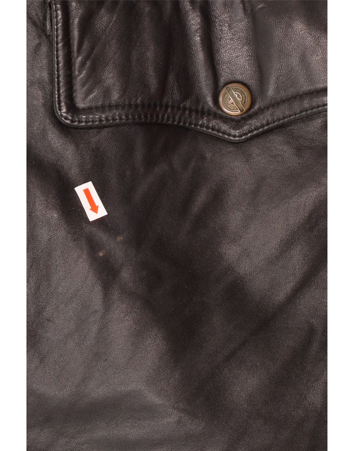 VINTAGE muška kožna jakna IT 54 2XL crna koža