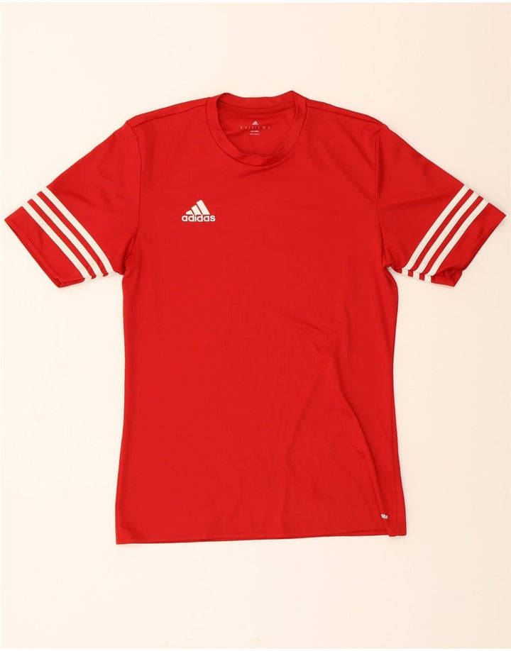 ADIDAS Mens Climalite T-Shirt Top Small Red Polyester Vintage Adidas and Second-Hand Adidas from Messina Hembry 