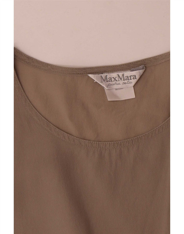 Max Mara gornji dio ženske bluze UK 12 Srednje siva svila
