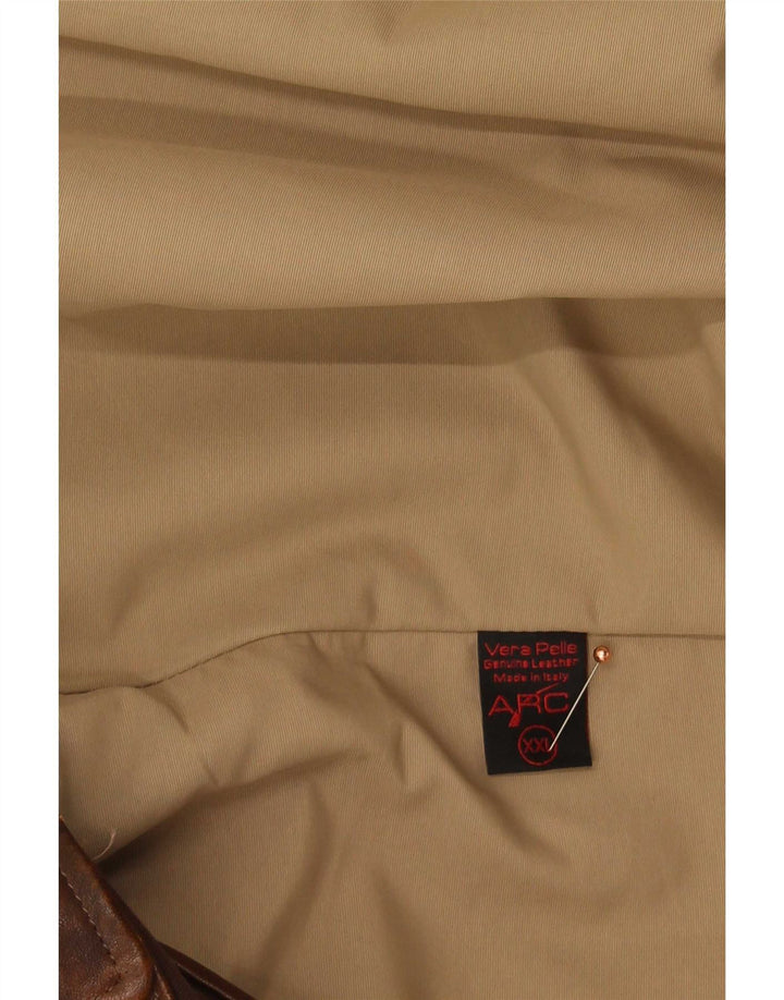 Vintage ženska kožna jakna UK 20 2XL smeđa