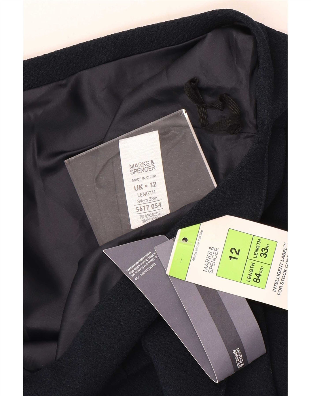 Marks & Spencer ženska midi suknja UK 12 srednje W33 tamnoplavi poliester
