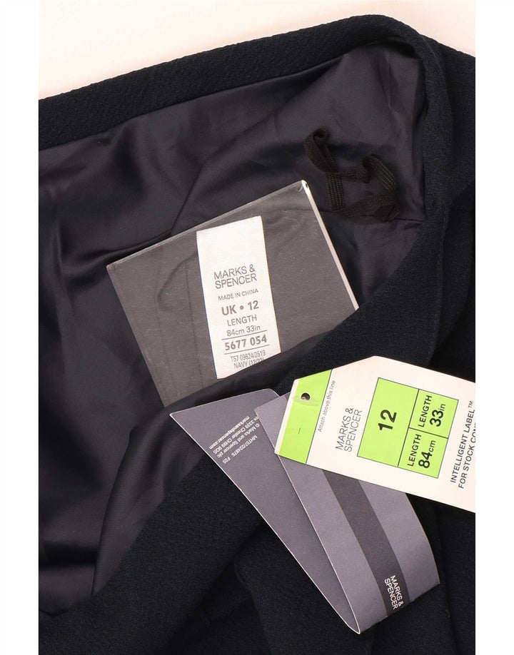 Marks & Spencer ženska midi suknja UK 12 srednje W33 tamnoplavi poliester