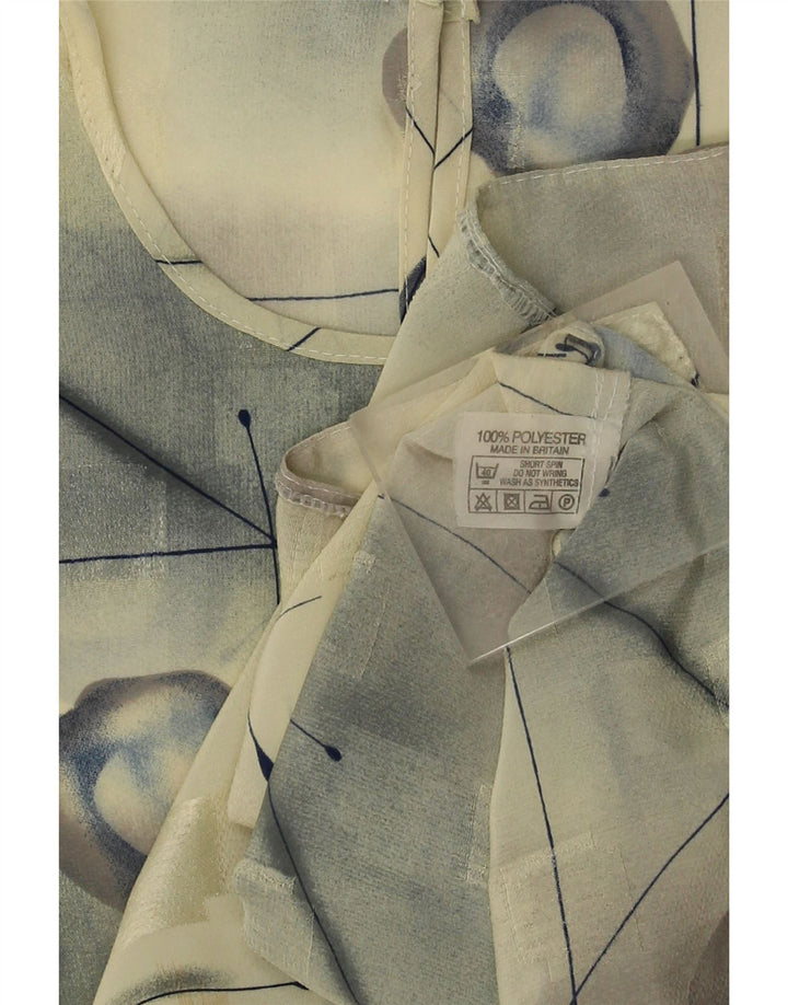 VINTAGE Womens Abstract Pattern Blouse Top UK 18 XL Beige Polyester Vintage Vintage and Second-Hand Vintage from Messina Hembry 
