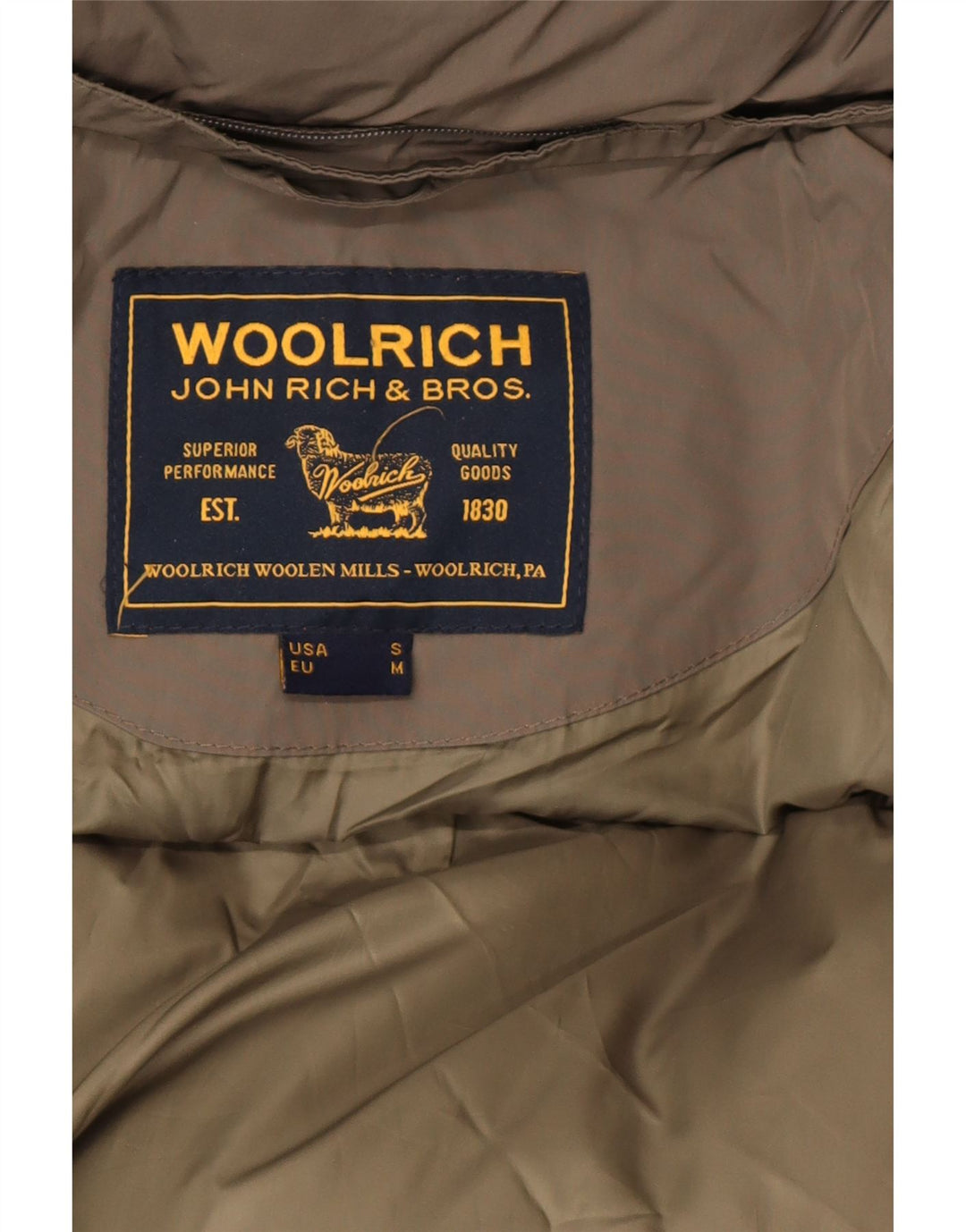 Woolrich muška podstavljena jakna s kapuljačom UK 36 Mala kaki boja