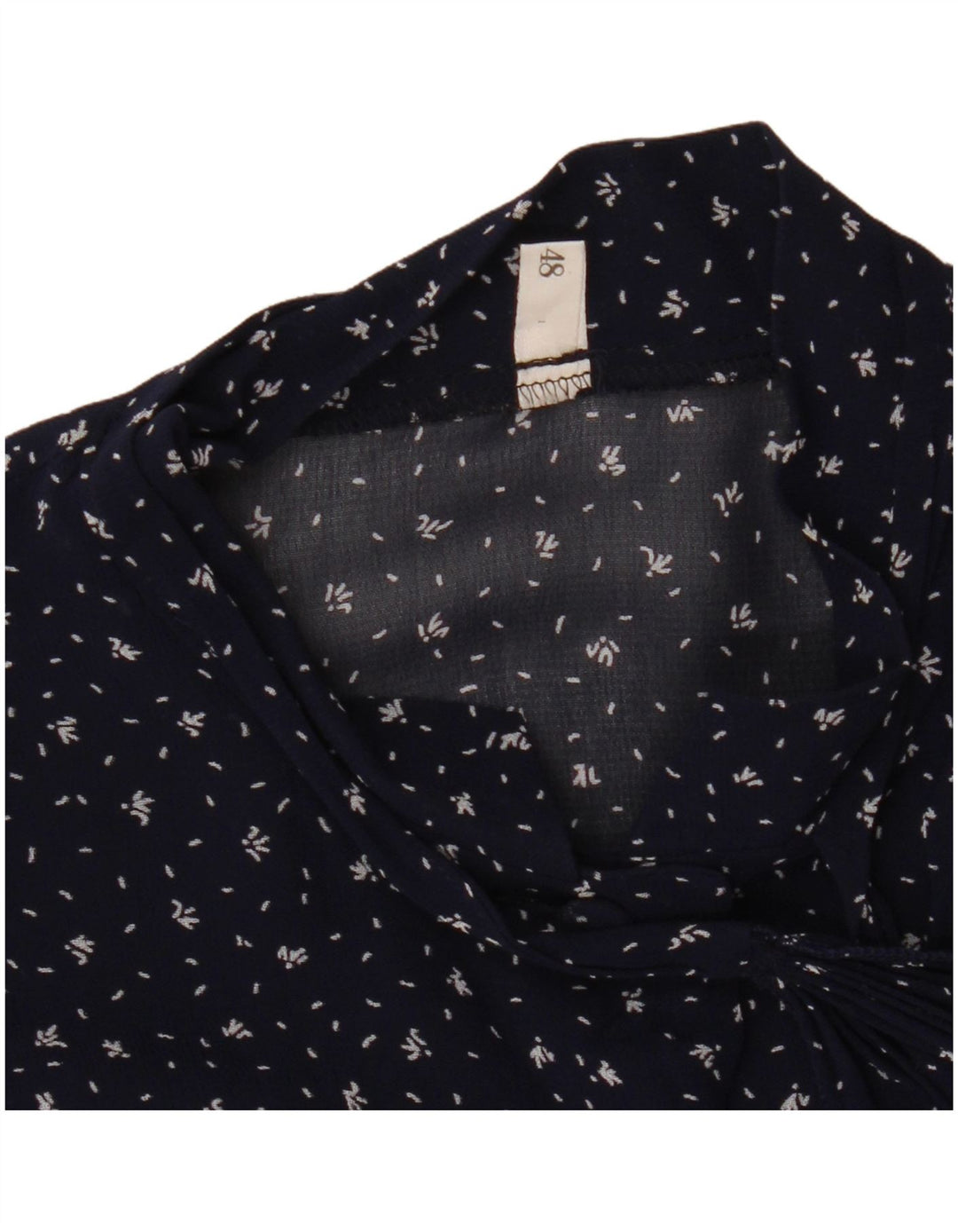 Vintage ženska prozirna bluza IT 48 XL tamnoplava na točkice