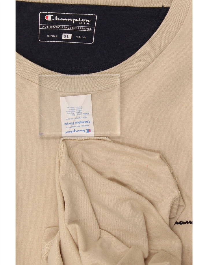CHAMPION Mens Top Long Sleeve XL Beige Cotton Vintage Champion and Second-Hand Champion from Messina Hembry 
