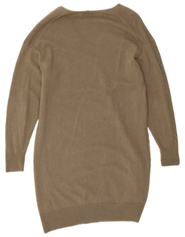 Ženska džemper haljina dugih rukava Massimo Dutti UK 14, vuna kaki boje srednje veličine