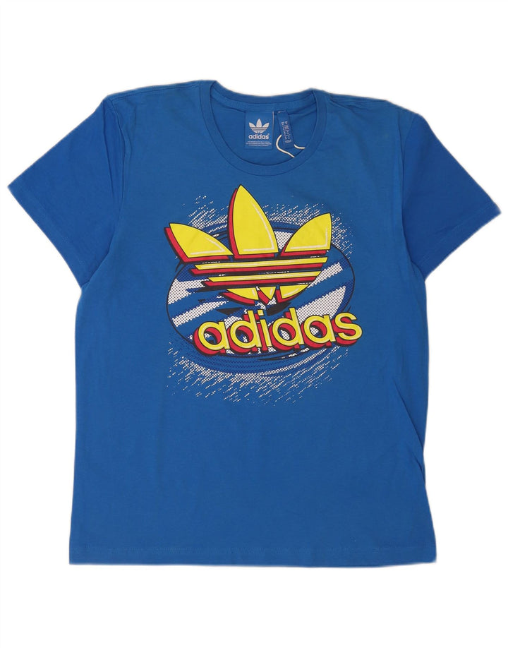 Adidas muška majica s grafičkim motivima srednje plavi pamuk
