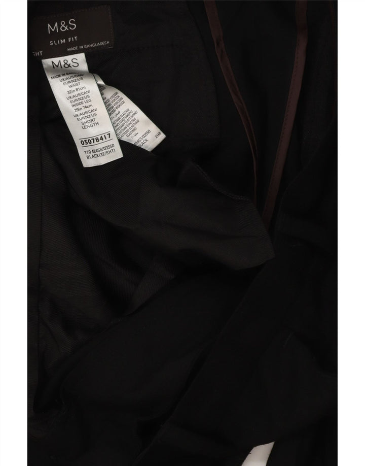MARKS & SPENCER Muške uske chino hlače W32 L28 crni poliester