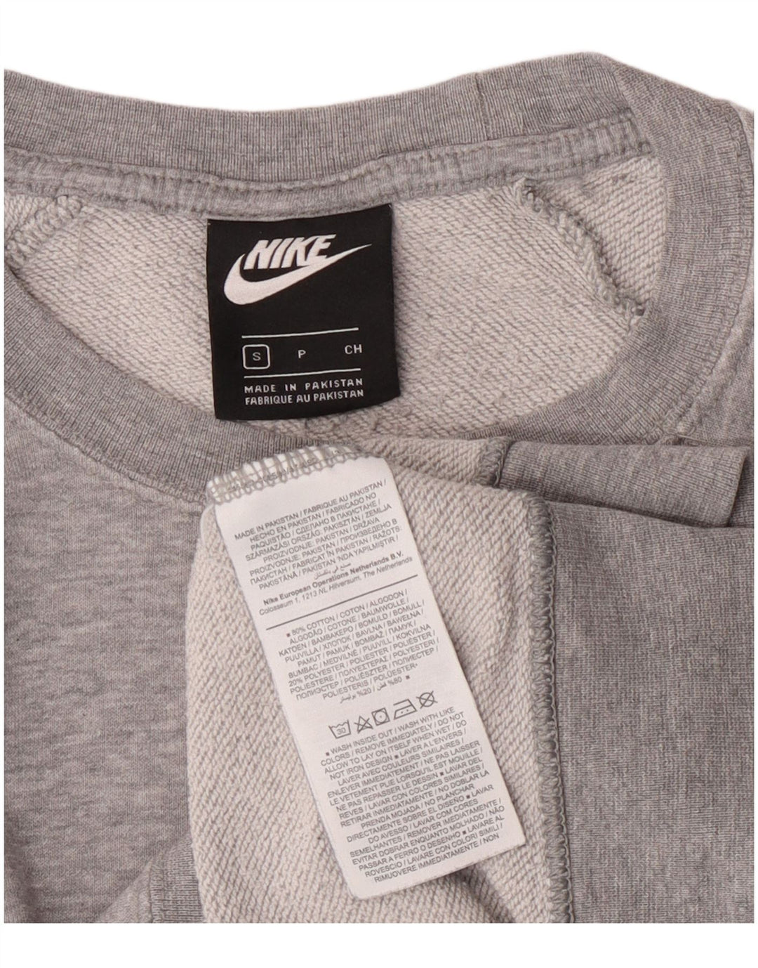 Nike Ženska prevelika majica s kratkim rukavima UK 10 Small Grey Flected Cotton