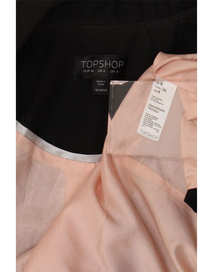 Topshop Ženska jakna s otvorenim sakoom UK 8 Mali crni poliester