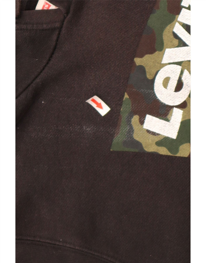 Levi's muška majica s kapuljačom srednje veličine, crni pamuk