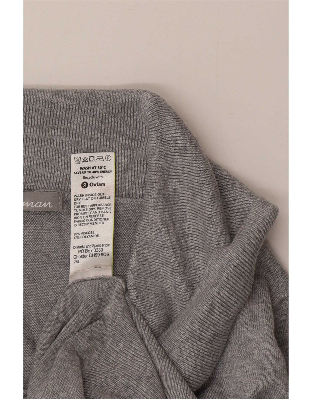 Marks & Spencer ženski pulover s rol izrezom UK 12 Srednje siva viskoza
