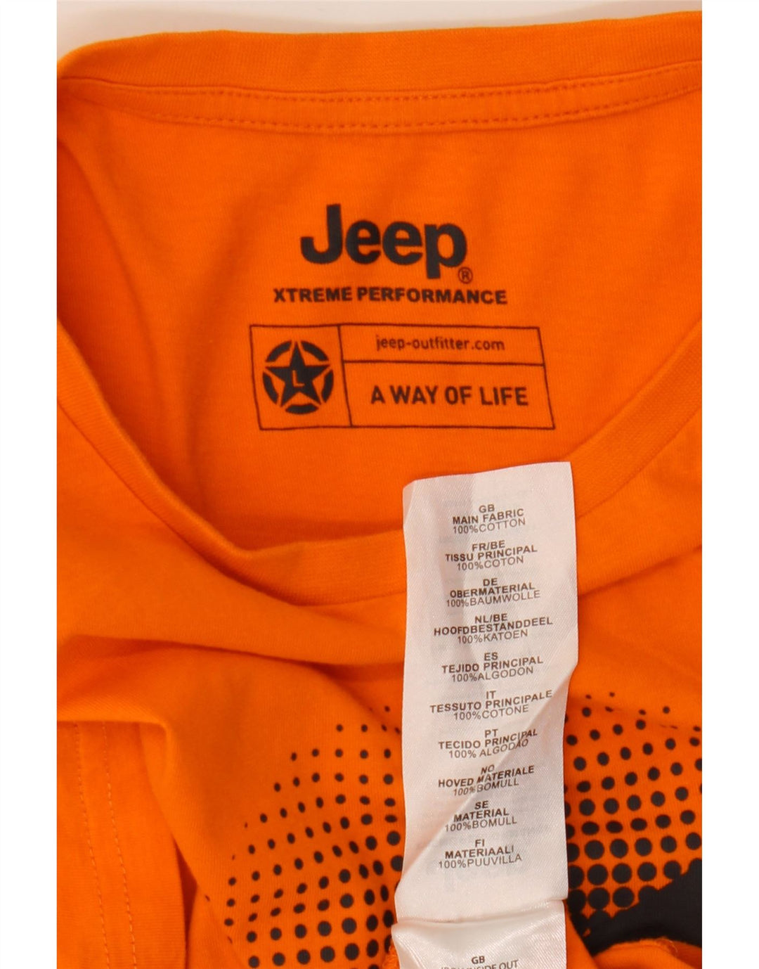 Jeep muška majica s grafičkim motivima, veliki narančasti pamuk