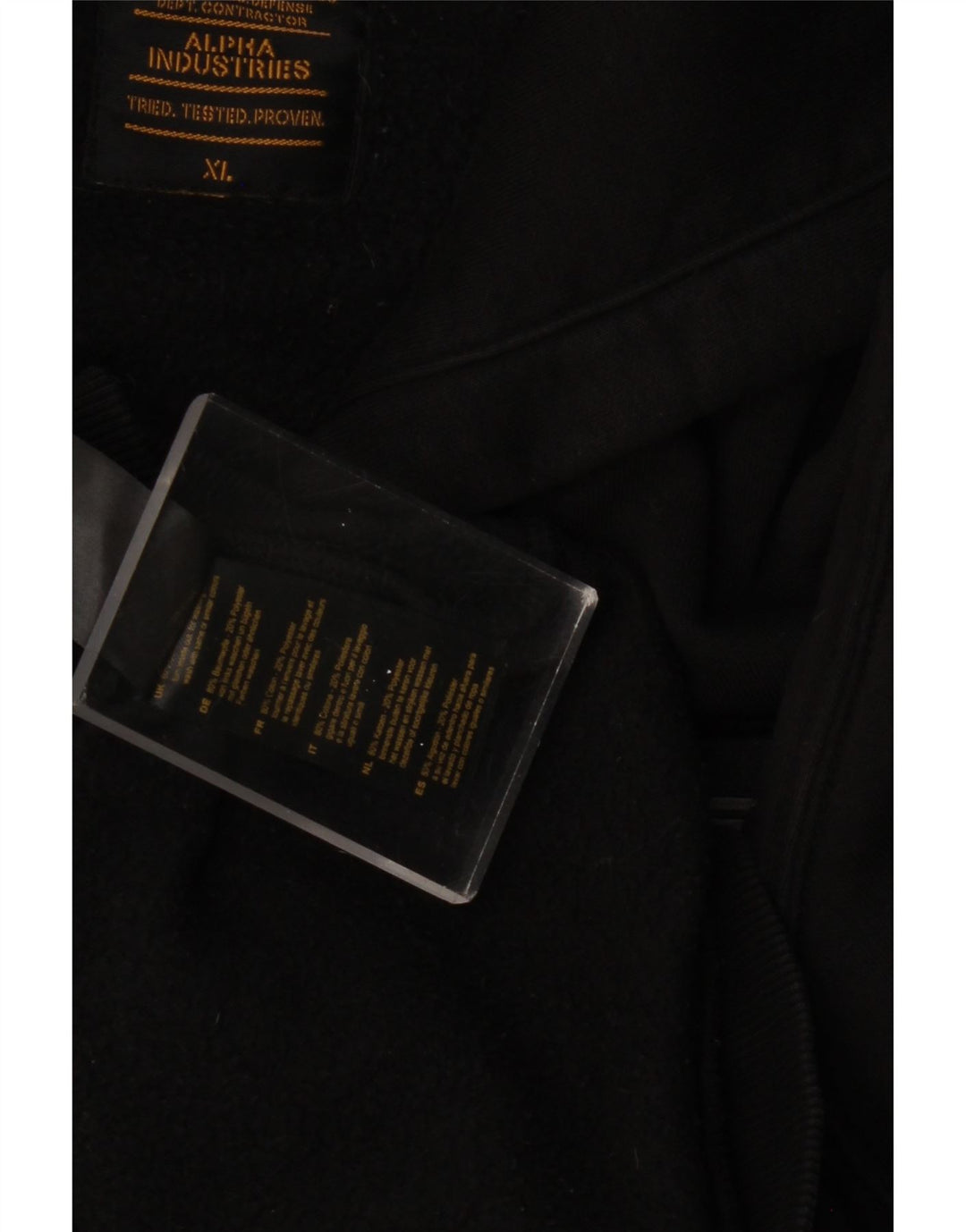 ALPHA INDUSTRIES muška majica s kapuljačom XL, crni pamuk