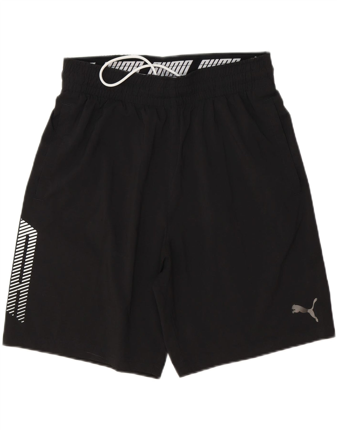 PUMA Mens Graphic Sport Shorts Medium Black Cotton
