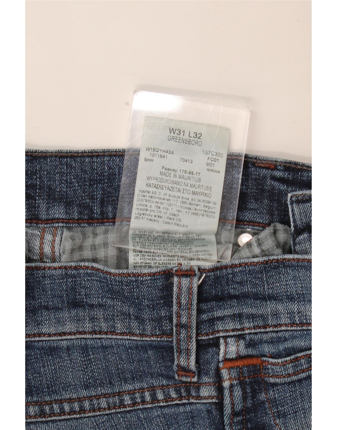 WRANGLER Muške Greensboro uske traperice W31 L32 Plavi pamuk