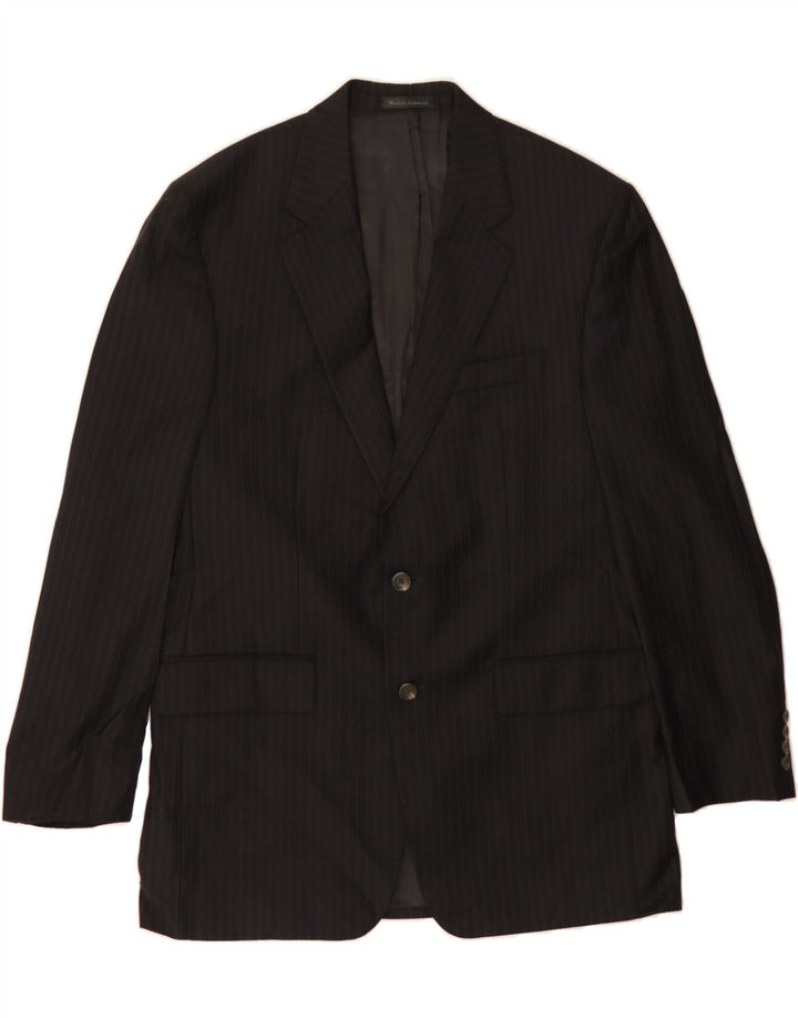 CHAPS Mens 2 Button Blazer Jacket UK 40 Large Black Pinstripe Wool Vintage Chaps and Second-Hand Chaps from Messina Hembry 