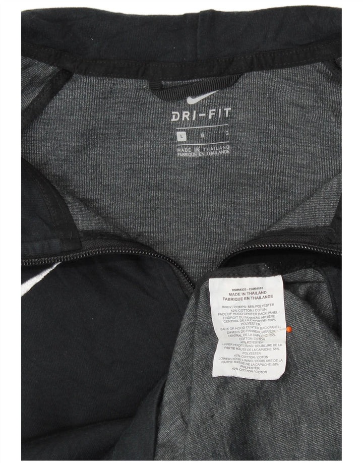 Nike ženski pulover s kapuljačom s patentnim zatvaračem UK 16 veliki crni poliester