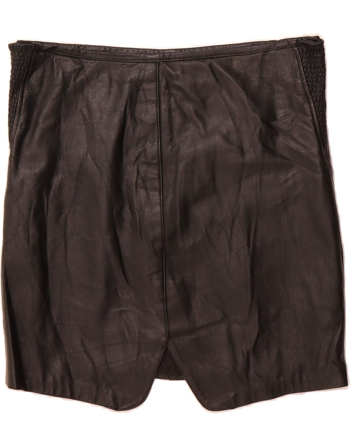 VINTAGE Womens Leather Skirt  W32 Large  Black Vintage Vintage and Second-Hand Vintage from Messina Hembry 