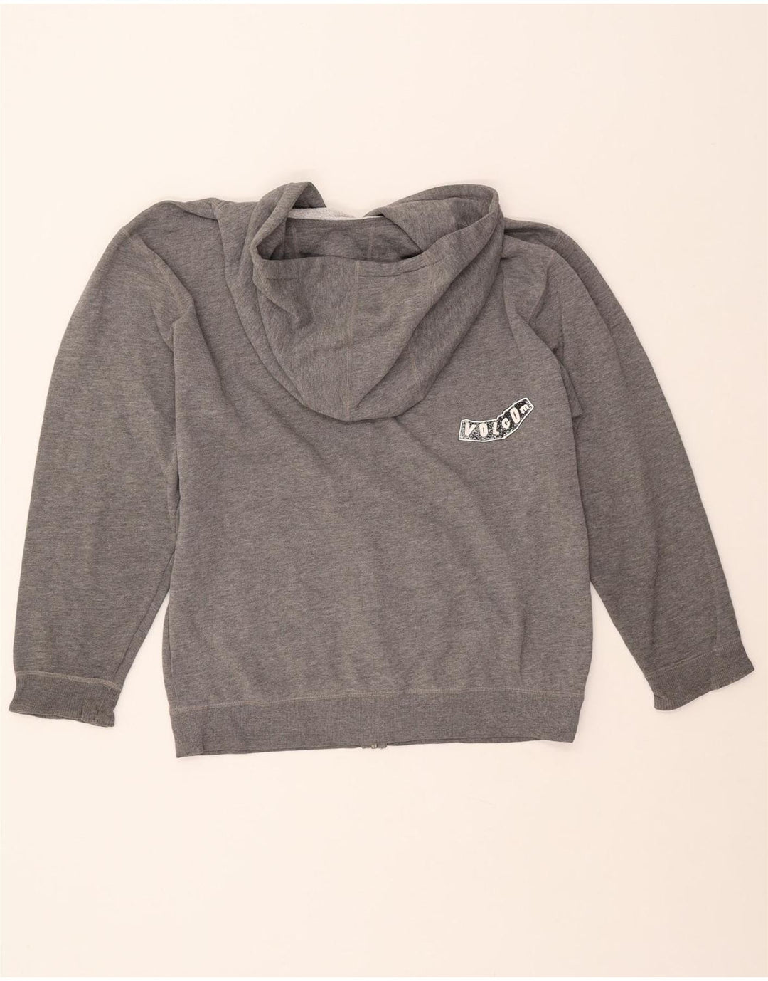 VOLCOM Ženska majica s kapuljačom s grafičkim patentnim zatvaračem UK 16 Large Grey