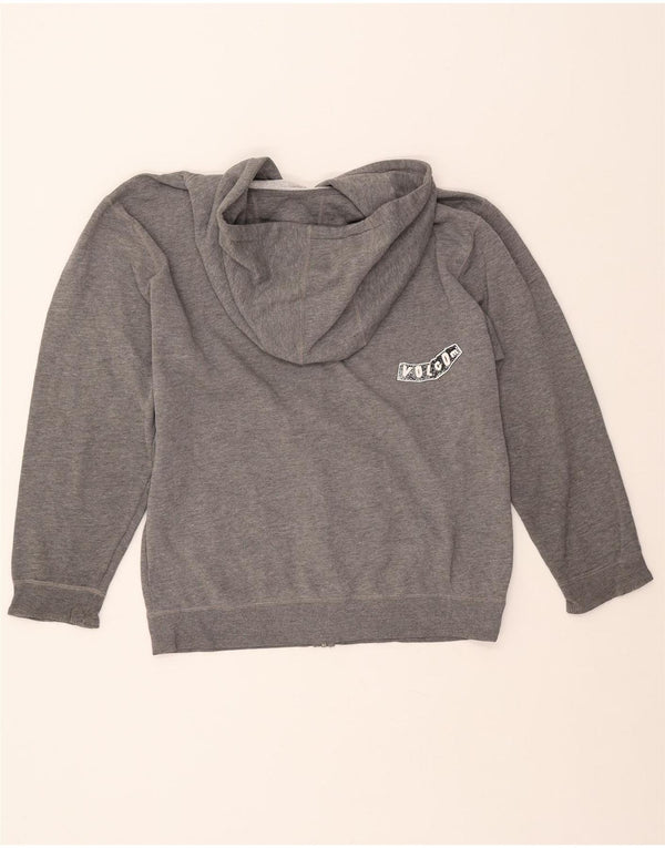 VOLCOM Ženska majica s kapuljačom s grafičkim patentnim zatvaračem UK 16 Large Grey