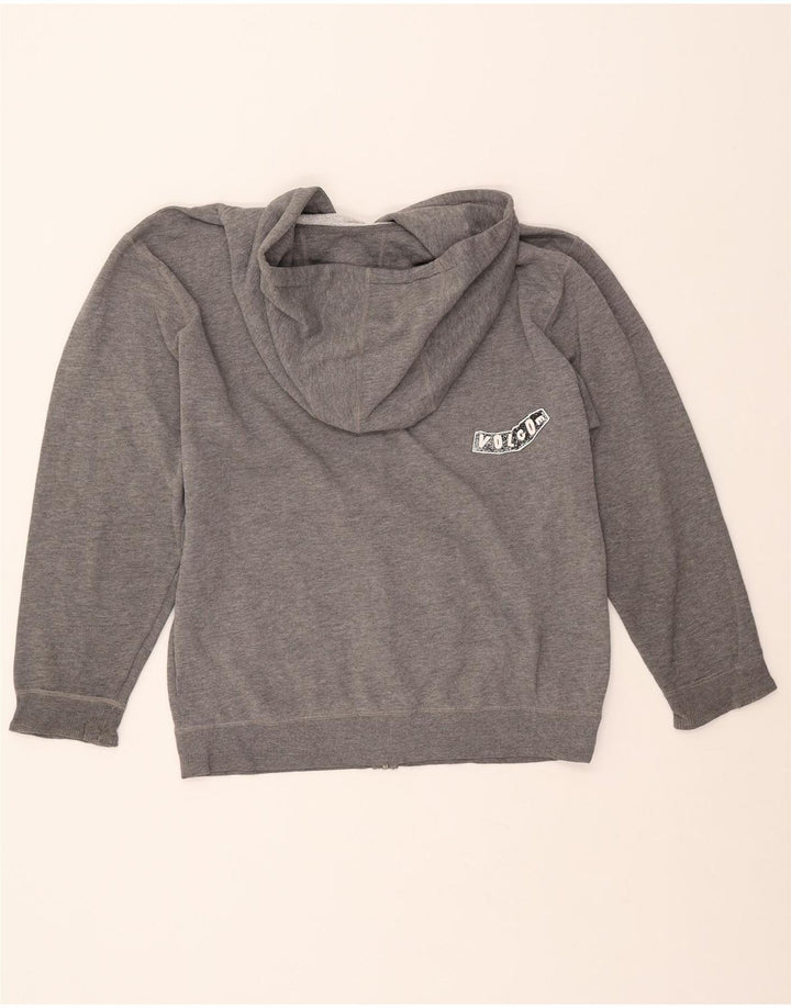 VOLCOM Ženska majica s kapuljačom s grafičkim patentnim zatvaračem UK 16 Large Grey