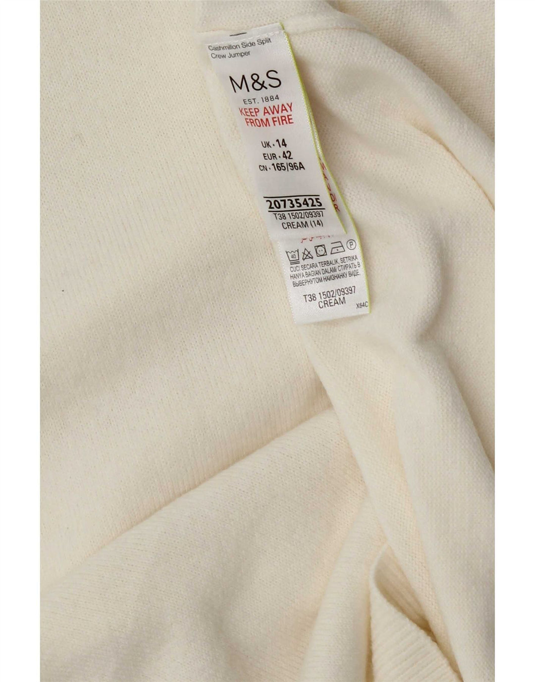 Marks & Spencer ženski džemper s okruglim izrezom UK 14 srednje bijele boje