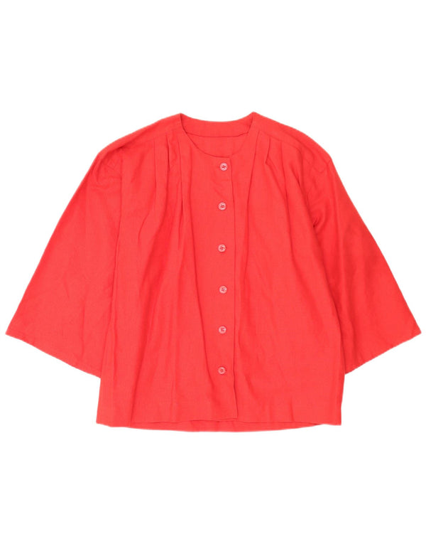 Vintage ženska košulja bluza 3/4 rukava UK 16 velika crvena