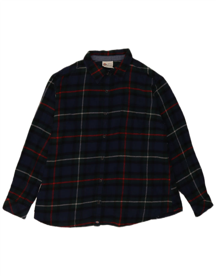 DICKIES Prevelika ženska košulja od flanela UK 18 XL tamnoplava karirana