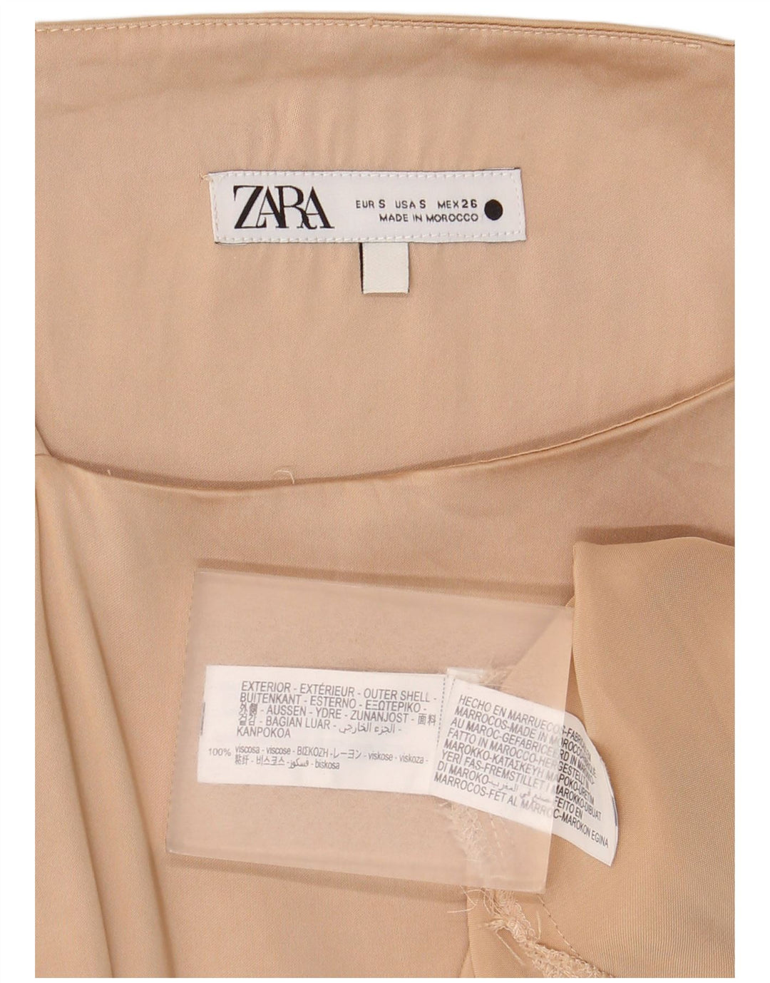 Zara ženski Cami Top UK 10 Small bež viskoza